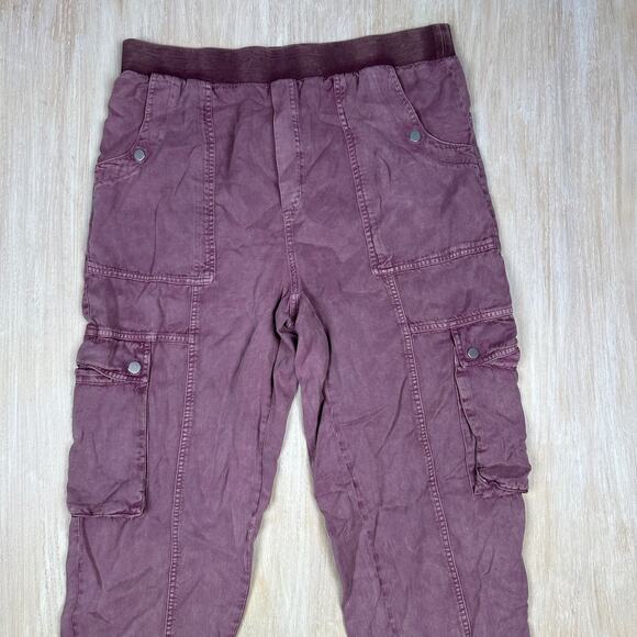 Anthropologie Mauve Cargo Pull On Urban Explorer Casual Jogger Pants Medium TALL - Picture 2 of 15